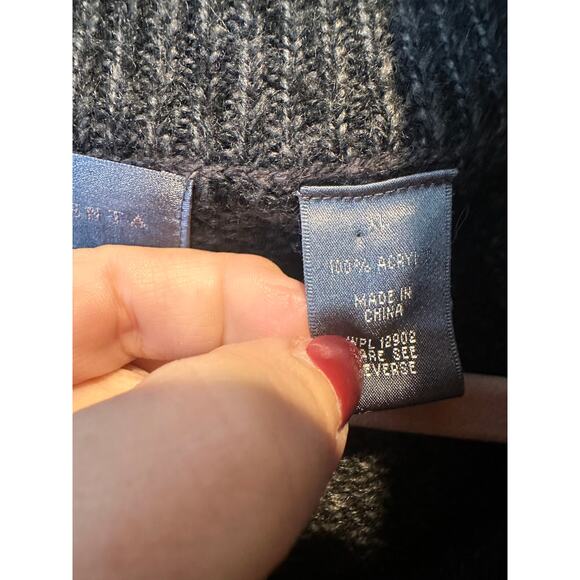 Oscar De Larenta Oversized 3/4 Button Pullover Oversized Fisherman Sweater XL - Picture 13 of 14